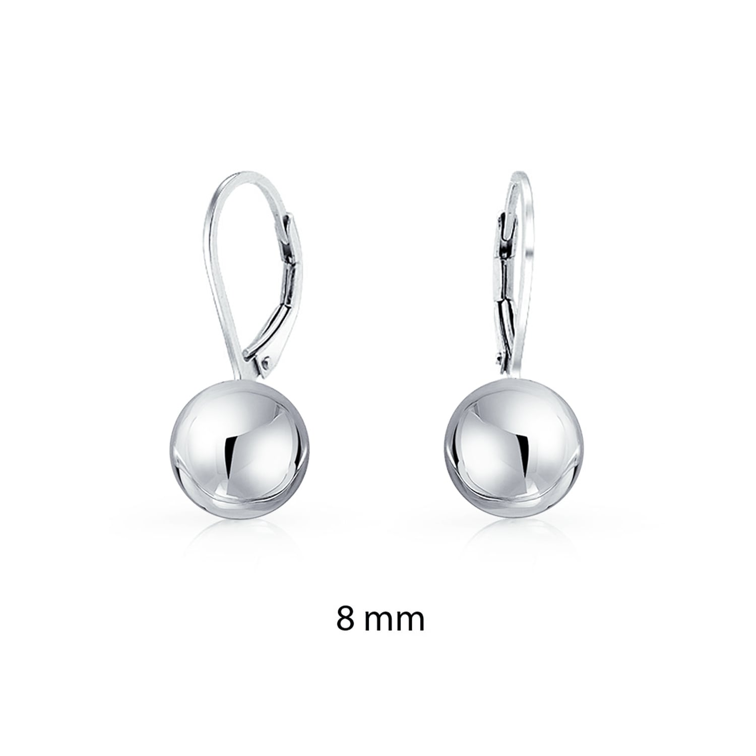 925 Sterling Silver 14mm Ball Drop Dangle Chandelier Leverback Earrings Lever Back Fine Jewelry Gifts For Women For Her