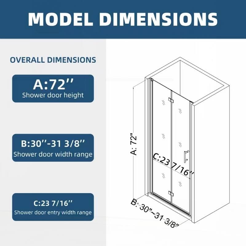 Versatile Universal Pivot Shower Door with Advanced Tempered Glass Finish