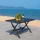 preview thumbnail 50 of 59, SAFAVIEH Outdoor Akita Folding Table with Umbrella Hole - 54.6" x 31.2" x 28.08"