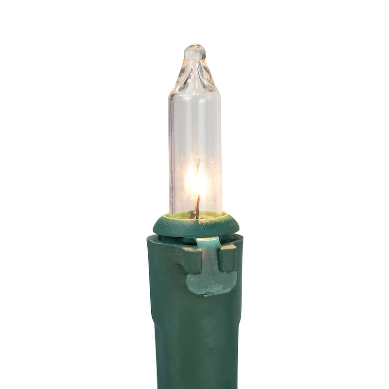 100-Count Blue and Clear Mini Christmas Light Set 20 ft Green Wire - 20'