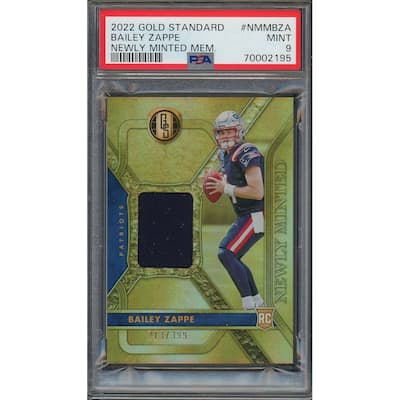 Bailey Zappe 2022 Panini Gold Standard Newly Minted Rookie Card PSA 9 #/399 - 8'6" x 11'6"