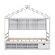 preview thumbnail 116 of 116, Bedroom House Bed with Roof Frame Bedside-shelves and Under Bed Storage Unit