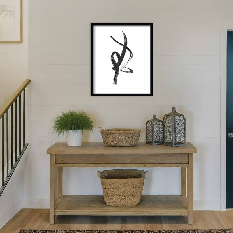 Brush Stroke No. 1 by Danushka Abeygoda Wood Framed Wall Art Print