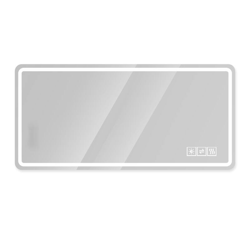 28 * 60inch LED Bathroom Vanity Mirror ,wall mirror,Anti-Fog, Dimmable,Shatter-Proof Tempered Glass - Silver