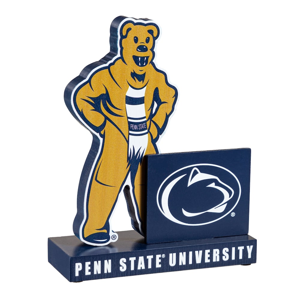 8 in. Wooden Mascot Statue with Team Logo, Penn State