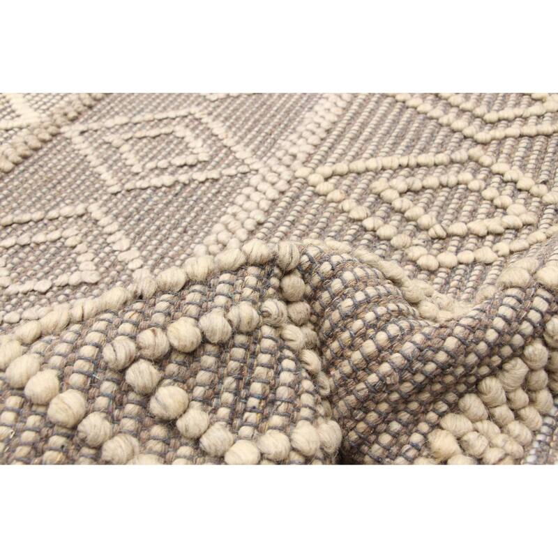 ECARPETGALLERY Braid weave Sienna Tan Wool Rug - 6'0 x 8'8