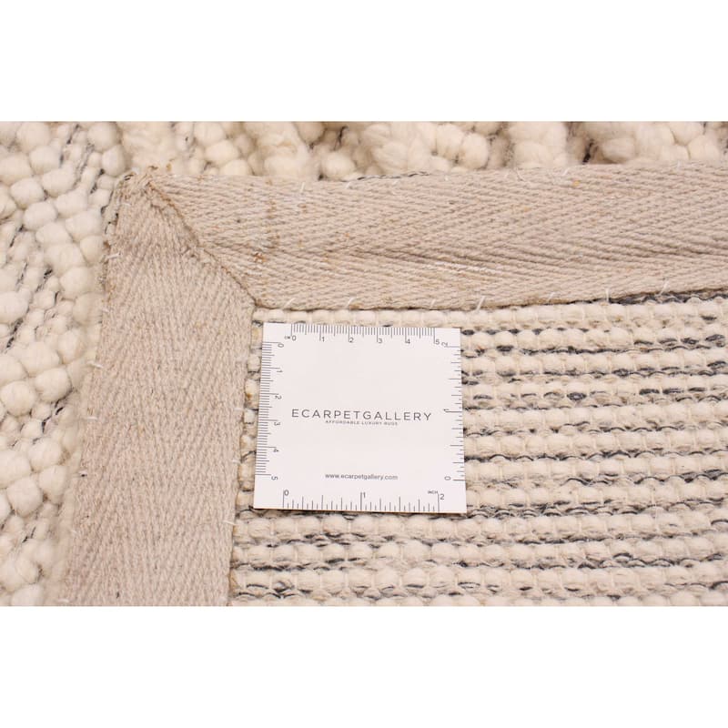 ECARPETGALLERY Braid weave Sienna Cream Wool Rug - 4'1 x 6'0