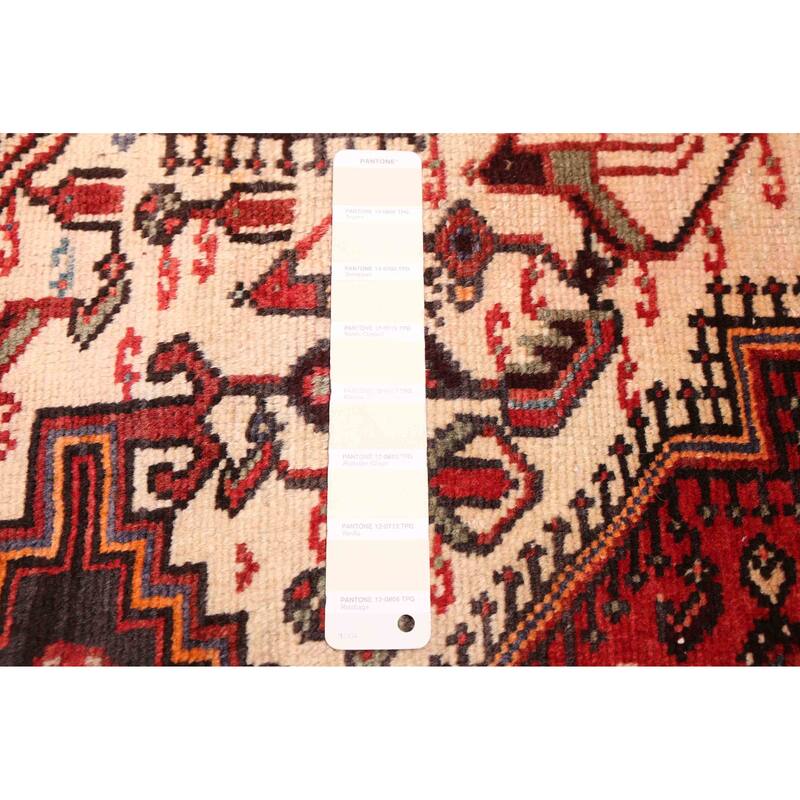 ECARPETGALLERY Hand-knotted Anadol Cream, Red Wool Rug - 4'6 x 7'9