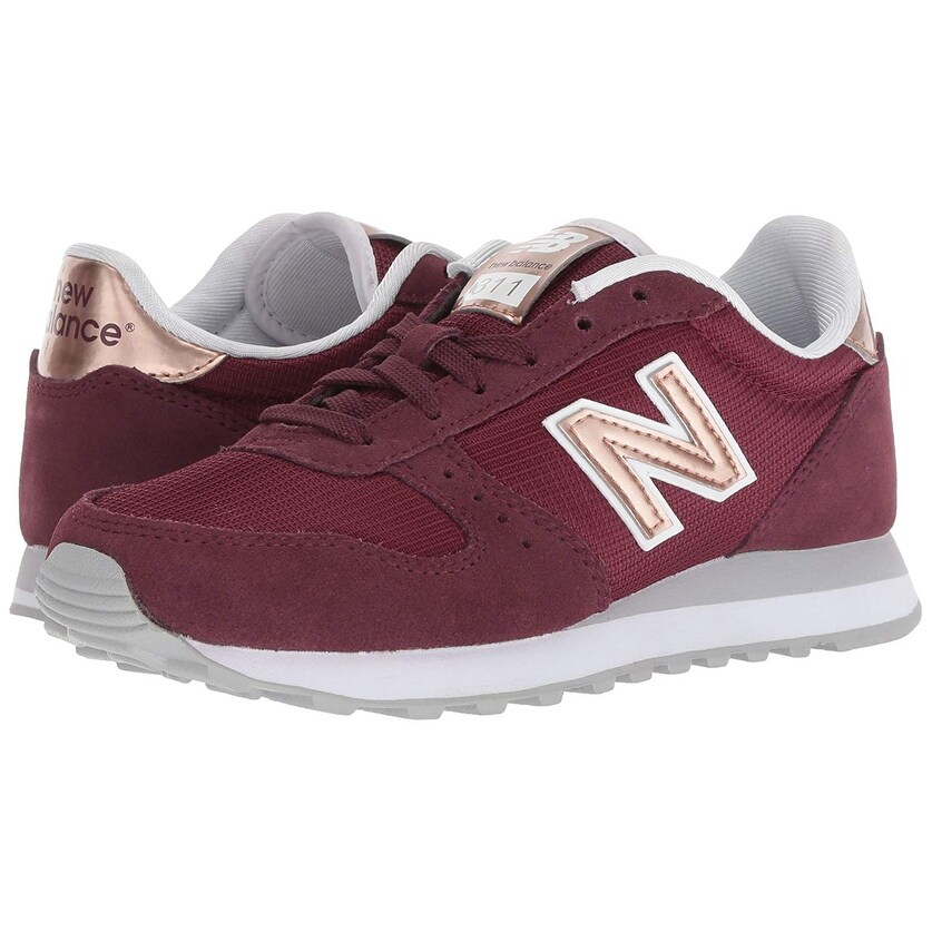 new balance 410 burgundy suede and mesh sneakers