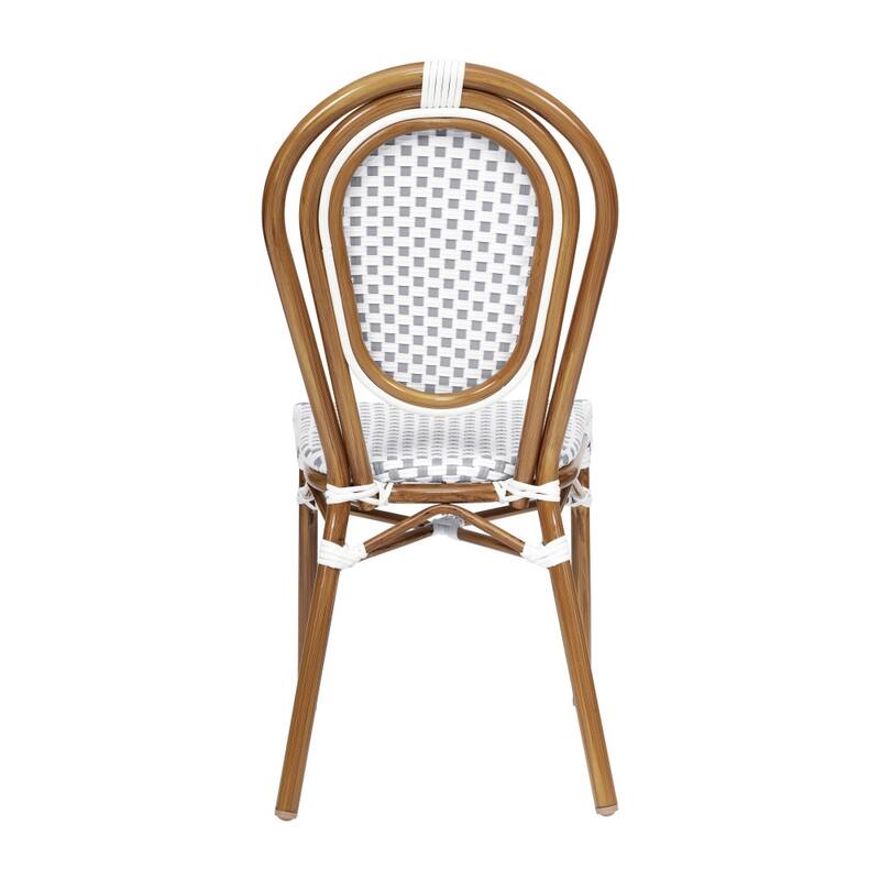 All-Weather Commercial Paris Chair with Black Metal Frame
