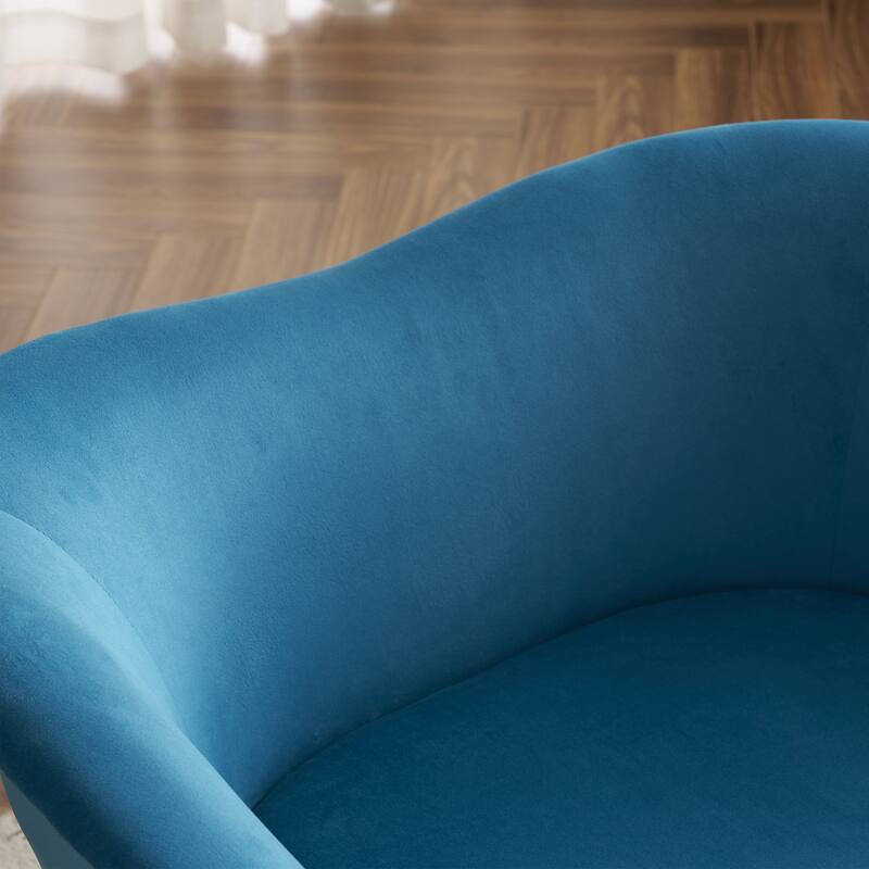 Christopher Knight Home - Eliana Modern Teddy Fabric Accent Chair with Curved Backrest and Gold Legs