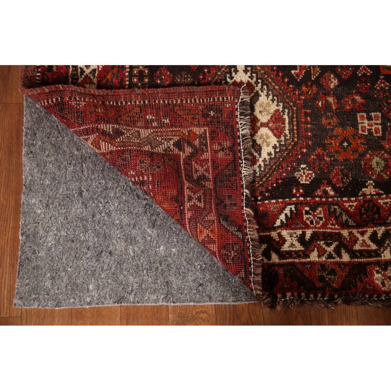 Tribal Geometric Shiraz Persian Vintage Rug Handmade Red Wool Carpet - 7'8"x 10'8"