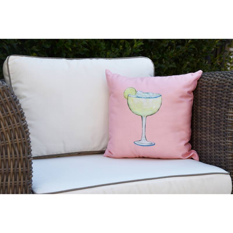 18 x 18 Inch Margarita Plain Geometric Print Outdoor Pillow