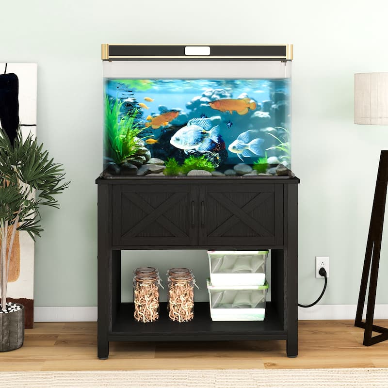 Aquarium Stand Cabinet 40-50/55-75 Gallon Fish Tank Stand with Power Outlets