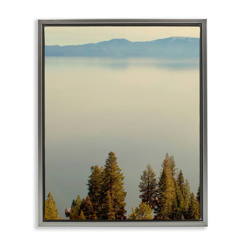 Stupell Pure Bliss Lake View Framed Floater Canvas Wall Art Design By Gemma Bardot - 25 x 31 - Grey
