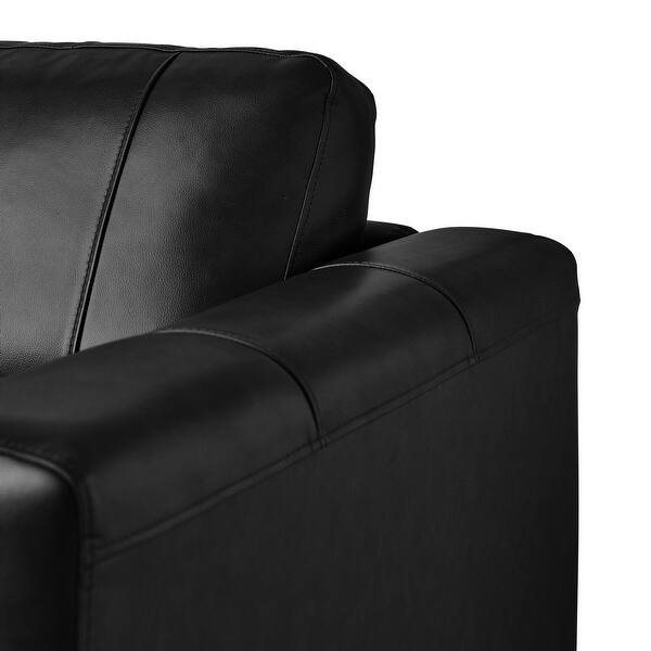 Picket House Furnishings Hanson Leather Sofa In Black On Sale Overstock 31566681