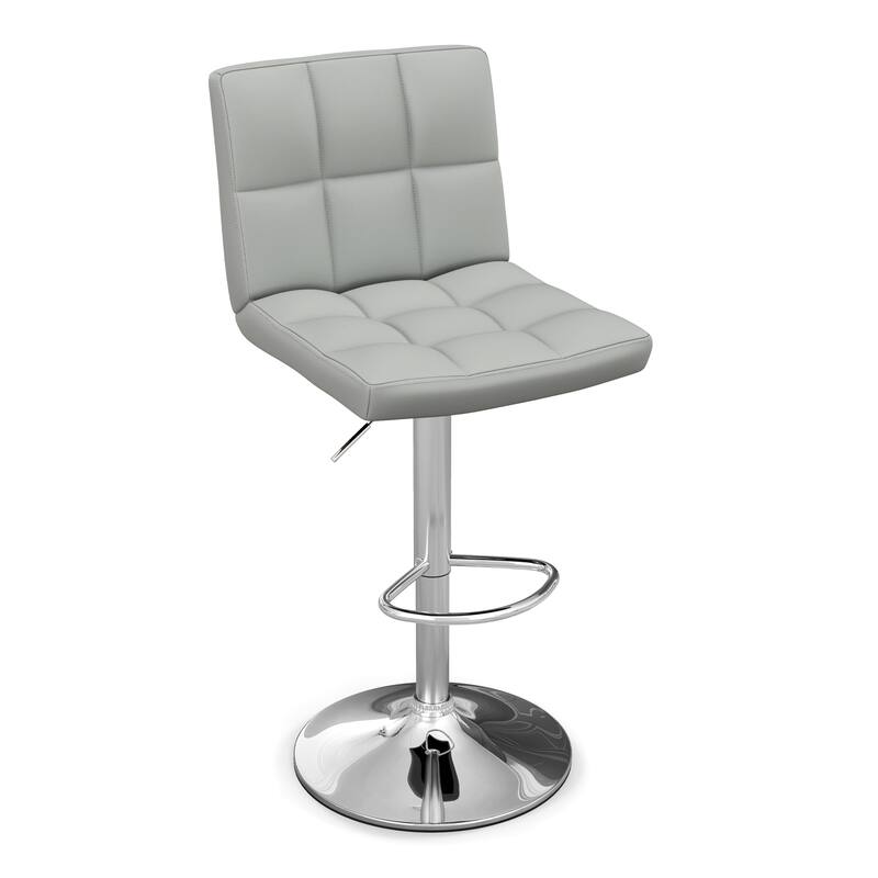 Set of 2 Adjustable Height Bar Stool with PU Leather Seat and Swivel Function for Kitchen or Pub - 17.5"L x 20"W x 37" - 45"H