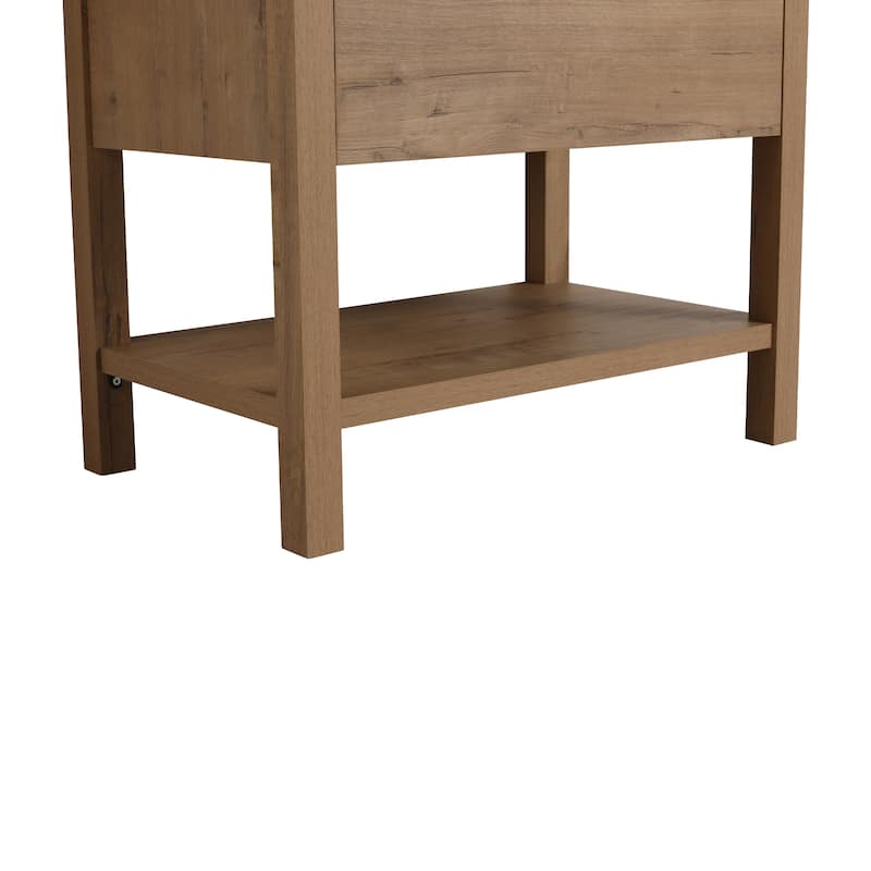 30" Bathroom Vanity with 2 Drawers, Freestanding Design, Eco-Friendly Plywood, Soft Closing Drawers, No Basin - 30in L Plywood