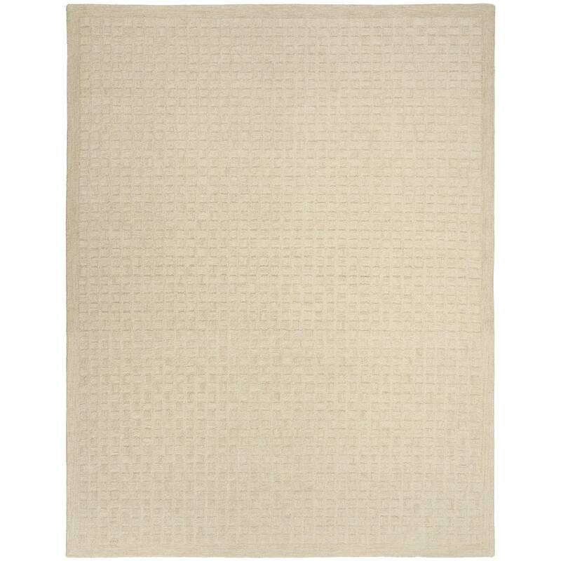 DKNY Pure Grids Indoor only Geometric Area Rug - Ivory/Beige - 8' 6" x 11' 6"