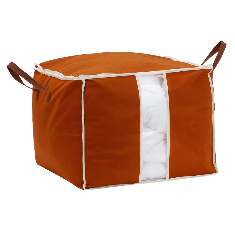 1 Pack Clothes Storage, Storage Bags, Moving Bags for Organizing Bedroom, Comforter, Closet Organizers and Storage with Handles - Orange - 55*22*21in