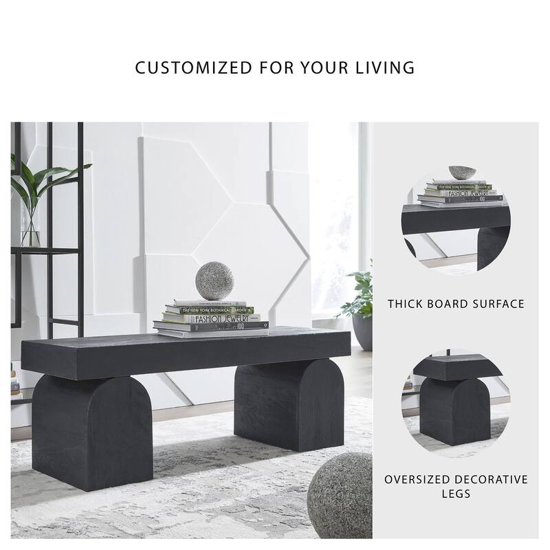 Signature Design by Ashley Holgrove Black Accent Bench - 50" W x 16" D x 18.25" H