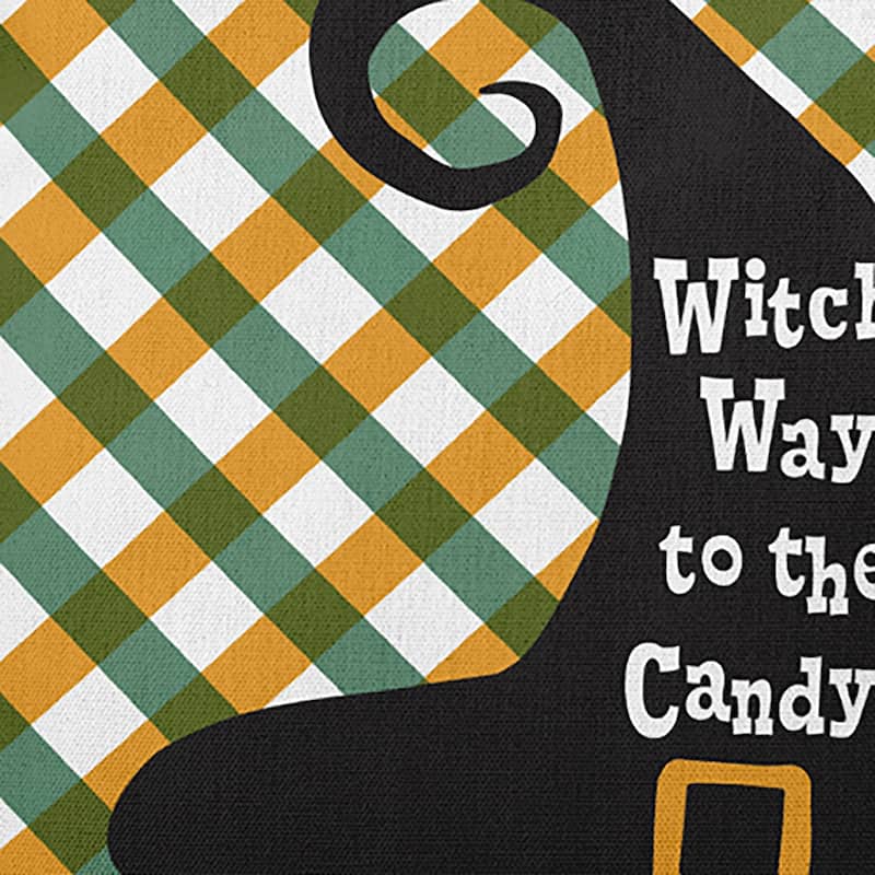 Halloween Witch Way to the Candy Accent Pillow