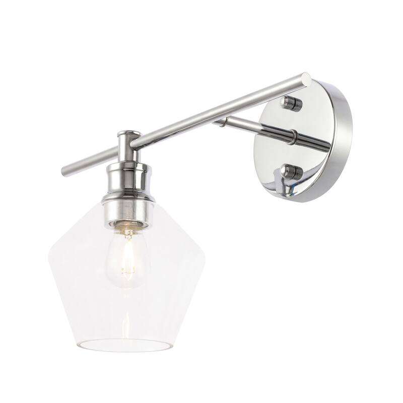 Gerald 1-Light Glass Left Wall sconce - 14.7/10.2 - 14.7/10.2