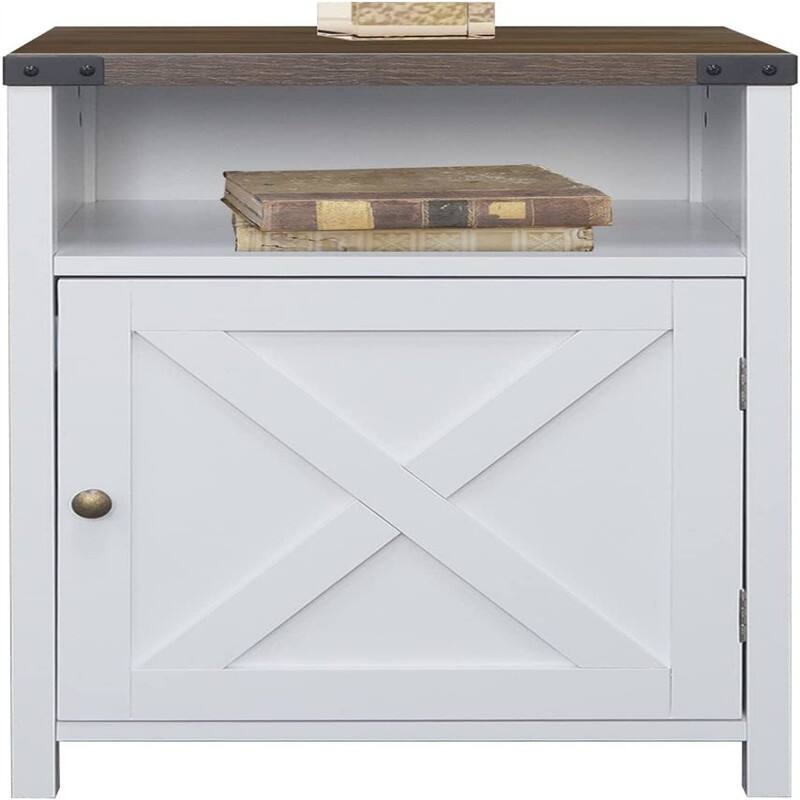 Table with Cabinet and Shelves - 18"D x 18"W x 24"H