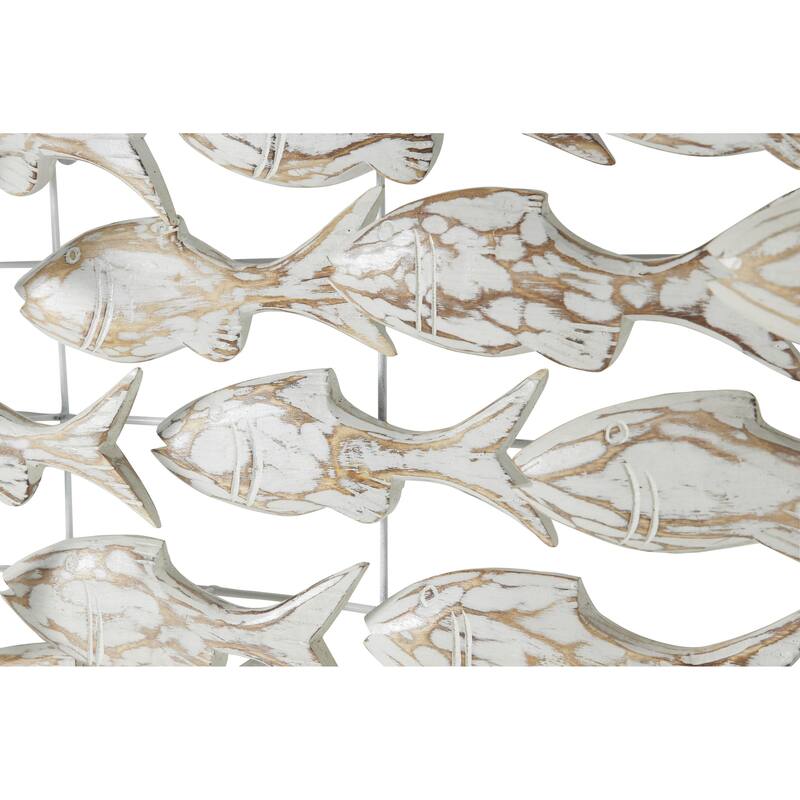 Wood Fish Handmade Home Wall Decor - White - Roche River Decor