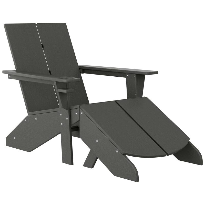 Coastin Modern Poly Adirondack Chair With Ottoman