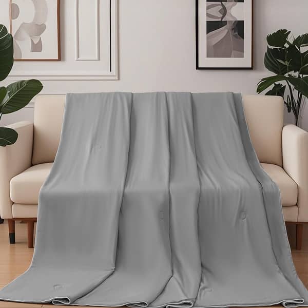 slide 2 of 6, Double-Sided Ice Blankets for Night Sweats, All-Season Lightweight Cooling Quilt for Restful Sleep Full
