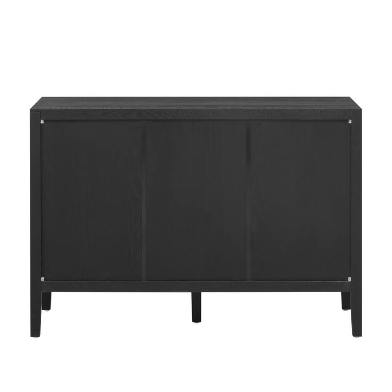 2 Door Cabinet Storage Cabinet with 2 Metal Handles & Adjustable Shelves, Wooden Entryway Cabinets Coffee Bar Cabinets