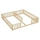 preview thumbnail 10 of 15, Two Twin Floor Bed with Fence,Guardrails