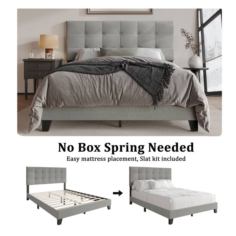CraftPorch Contemporary Tufted Bed