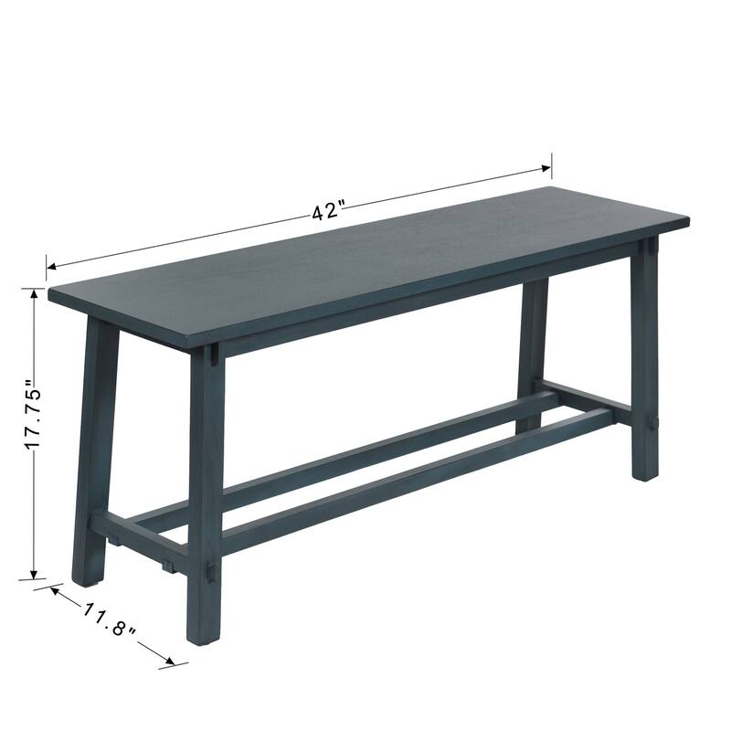 StyleCraft Mabel Slatted Utility Bench - 11.8" D x 42" W x 18" H