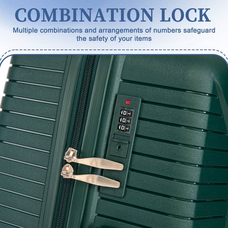 20"/24"/28" 3 pcs/set in PP Spinner Wheel Luggage, Carry on Suitcase, Matching Color, Combination Lock