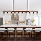 preview thumbnail 13 of 67, Farmhouse Linear Chandelier Rustic Wood Kitchen Island Lighting Dining Room Pendant Light Fixture with Seeded Glass Shade