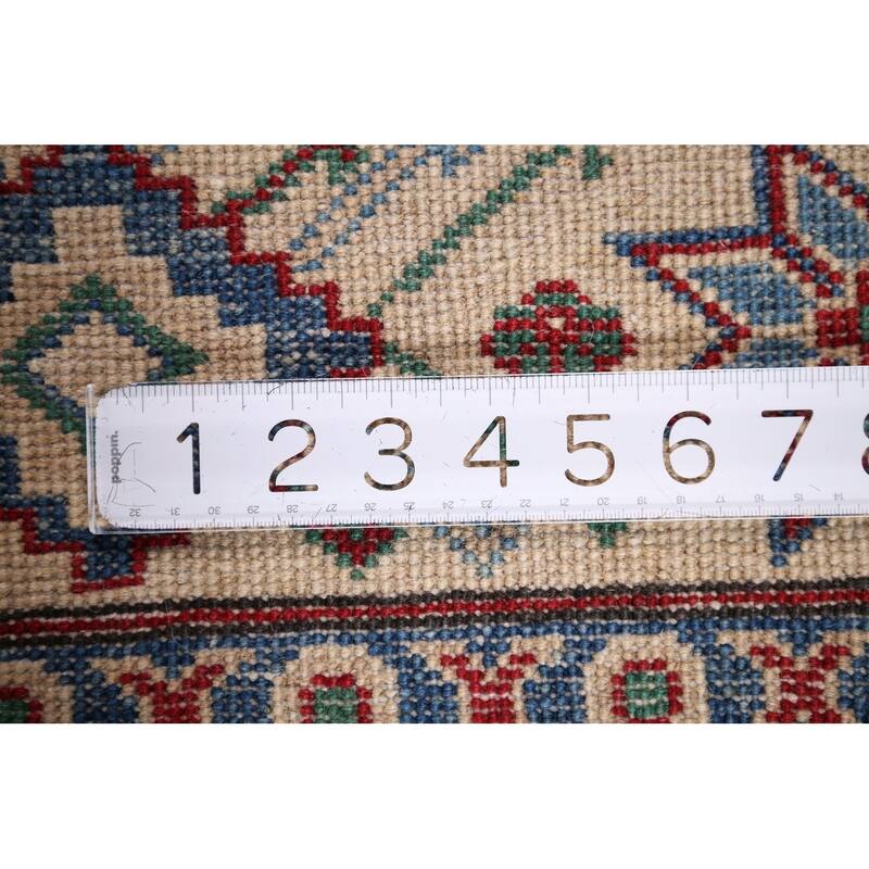 Red Kazak Oriental Area Rug Handmade Traditional Wool Carpet - 5'1" x 6'11"