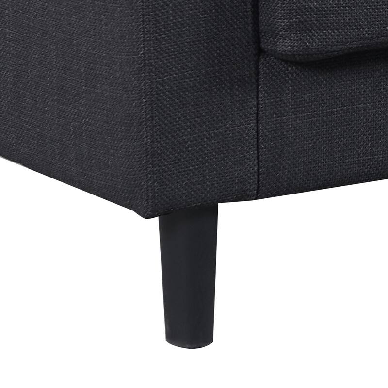 L Shaped Sectional Sofa with Storage Ottoman, Upholstered 3-Seater Sofa with USB Port, Cup Holders & Side Pockets