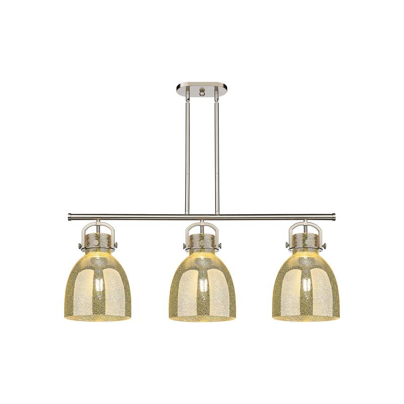 Innovations Lighting Urban Downtown - Newton Bell - 3 Light 42" Stem Hung Arched-Frame Island Light