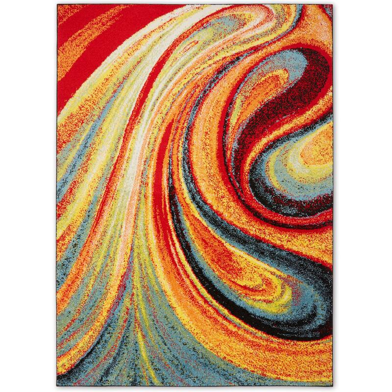 Home Dynamix Splash Adja Abstract Rainbow Swirl Area Rug