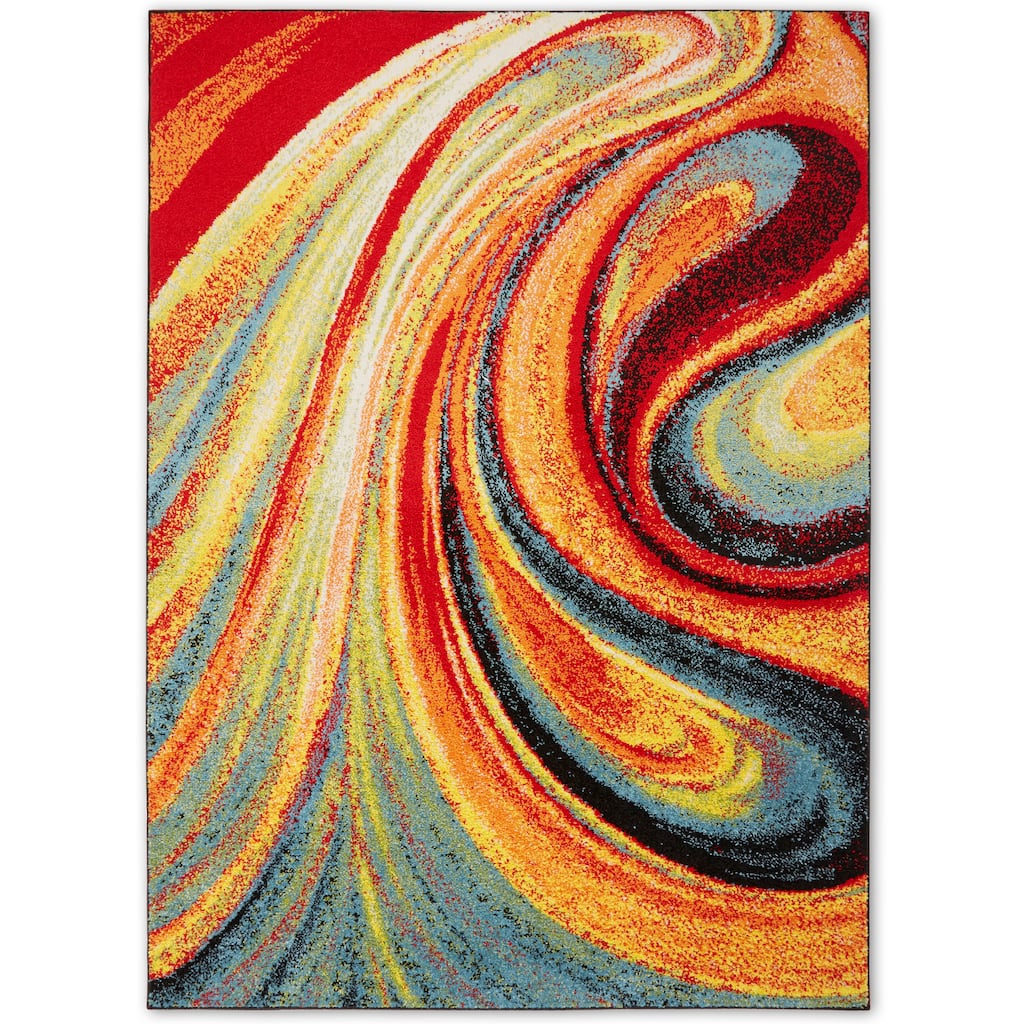 Home Dynamix Splash Adja Abstract Rainbow Swirl Area Rug