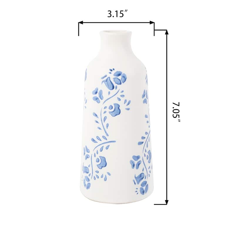 7.13''H Ceramic Vase With Floral Print