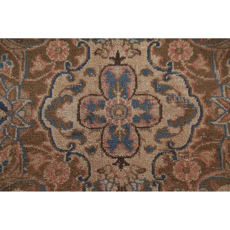 Hand Knotted Oriental 100% Wool Carpet Traditional Floral Pink Mashad Area Rug - 12' 10'' X 9' 7''