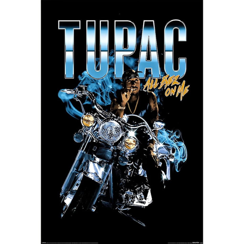 Tupac - Motorcycle All Eyez on Me Art Poster - 24 x 36 Inch