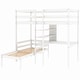 preview thumbnail 14 of 14, Twin Loft Bed with L-Shape Desk, Shelves and Ladder, White