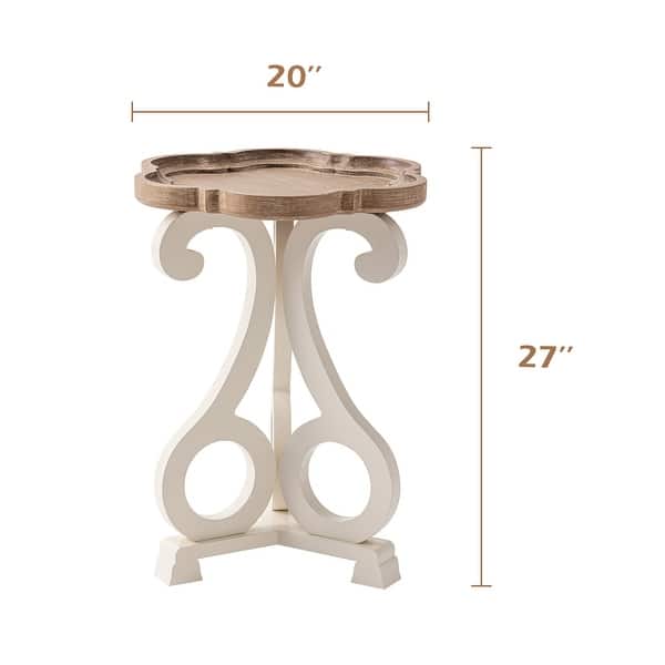 dimension image slide 0 of 3, COZAYH Rustic Farmhouse Cottagecore Accent End Table
