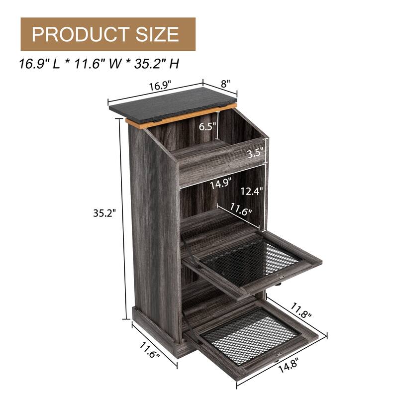 Vintage 2-Door Storage Cabinet Multi-Tier Organizer