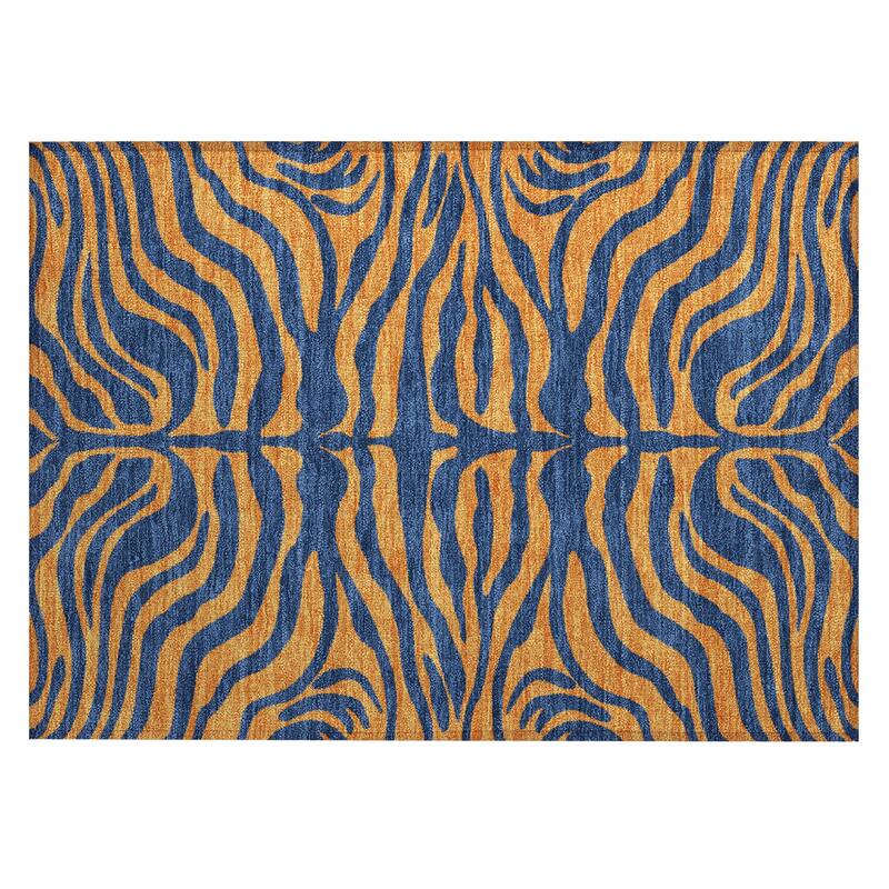 Machine Washable Indoor/ Outdoor Modern Animal Print Chantille Rug