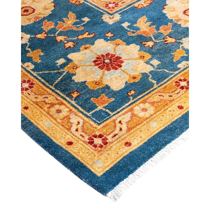 Overdyed, One-of-a-Kind Hand-Knotted Area Rug - Blue - 9' 1" x 11' 10"